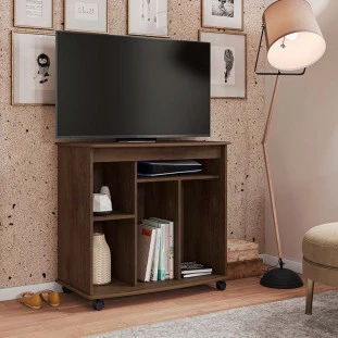 Rack Pequeno 90cm Para TV 32 Polegadas Madri RV Móveis Noce