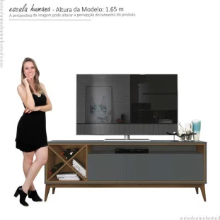 Rack Sala Para TV até 65 Polegadas Merlot 180 EDN Grafite/Naturale