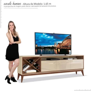 Rack Sala Para TV até 65 Polegadas Merlot 180 EDN Off White/Naturale