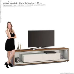 Rack Para TV 65 Polegadas Ópera 2.2 Imcal Off White/Freijó