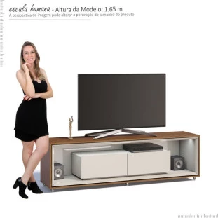 Rack Para TV 65 Polegadas Ópera 1.8 Imcal Off White/Freijó