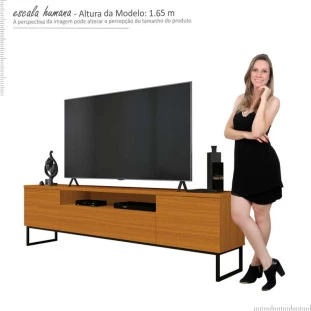 Rack Para Sala 2.0 Para TV 75 Pol Iron EAX Móveis Cedro