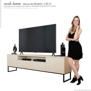 Rack Para Sala 2.0 Para TV 75 Pol Iron EAX Móveis Off White