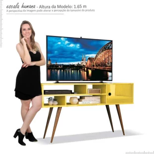 Rack Retrô Para TV até 50 Kenzo EDN Amarelo