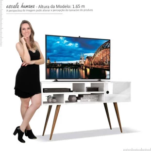Rack Retrô Para TV até 50 Kenzo EDN Branco
