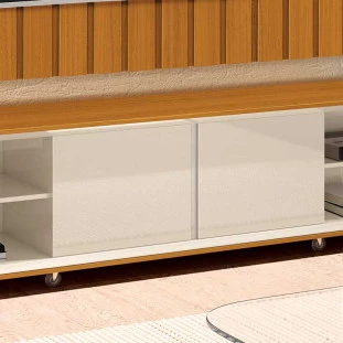 Rack Para TV Grande 260cm 75 Polegadas Thor 2.6 EDN Cedro/Off White