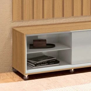 Rack Para TV Grande 260cm 75 Polegadas Thor 2.6 EDN Freijo/Fendi