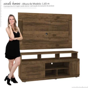 Rack Torino com Painel TV Gênesis Mirarack Rústico