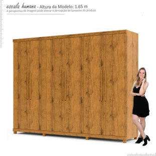 Guarda Roupa Casal 6 Portas 4 Gavetas 273cm x 240cm Absolut Gelius Madeirado
