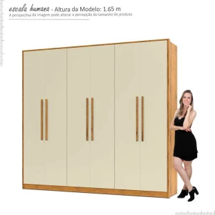 Guarda Roupa Casal 6 Portas 2.5 Alpha Gelius Madeirado/Off White