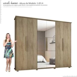 Guarda Roupa 6P com Espelho Canada RV Móveis Niagara