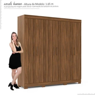 Guarda Roupa Casal 6 Portas 2.0 Madri Gelius Nogueira