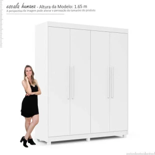 Guarda Roupa Solteiro 4 Portas 1.8 Orion Gelius Branco
