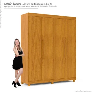 Guarda Roupa Solteiro 4 Portas 1.8 Orion Gelius Naturale