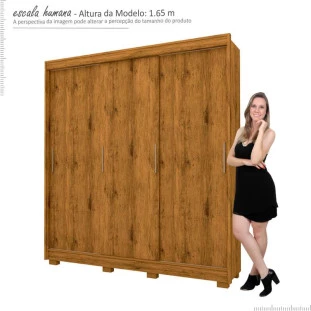Guarda Roupa Solteiro 3 Portas Correr Viena Gelius Madeirado