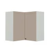 Módulo Armário Aéreo Canto L 88x76x34cm 100% MDF Cozinha Provence Robel Branco/Fendi Matte