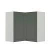 Módulo Armário Aéreo Canto L 88x76x34cm 100% MDF Cozinha Provence Robel Branco/Salvia Matte