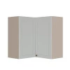 Módulo Armário Aéreo Canto L 88x76x34cm 100% MDF Cozinha Provence Robel Fendi/Branco Matte