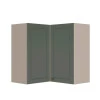 Módulo Armário Aéreo Canto L 88x76x34cm 100% MDF Cozinha Provence Robel Fendi/Salvia Matte