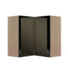 Módulo Armário Aéreo Canto L 88x76x34cm Vidro Reflecta 100% MDF Cozinha Provence Robel Hanover