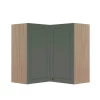 Módulo Armário Aéreo Canto L 88x76x34cm 100% MDF Cozinha Provence Robel Hanover/Salvia Matte
