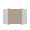 Módulo Armário Aéreo Canto L 68x76x34cm 100% MDF Cozinha Provence Robel Branco/Fendi Matte