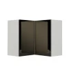 Módulo Armário Aéreo Canto L 68x76x34cm Vidro Reflecta 100% MDF Cozinha Provence Robel Branco