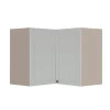 Módulo Armário Aéreo Canto L 68x96x56cm 100% MDF Cozinha Provence Robel Fendi/Branco Matte