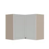 Módulo Armário Aéreo Canto L 68x76x34cm 100% MDF Cozinha Provence Robel Fendi/Branco Matte