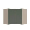 Módulo Armário Aéreo Canto L 68x76x34cm 100% MDF Cozinha Provence Robel Fendi/Salvia Matte