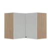 Módulo Armário Aéreo Canto L 68x96x56cm 100% MDF Cozinha Provence Robel Hanover/Branco Matte