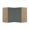 Módulo Armário Aéreo Canto L 68x96x56cm 100% MDF Cozinha Provence Robel Hanover/Salvia Matte