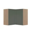Módulo Armário Aéreo Canto L 68x76x34cm 100% MDF Cozinha Provence Robel Hanover/Salvia Matte