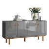 Buffet Balcão Sala 4 Portas 160cm Catar Lukaliam Cinza Perolizado/Tauari