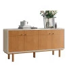 Buffet Balcão Sala 4 Portas 160cm Catar Lukaliam Tauari/Off White Perolizado