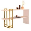 Aparador 136cm Pés Ferro 4034 Luxo JB Bechara Perola/Dourado
