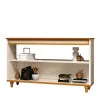 Aparador 137cm Sala com Ratan Memphis EDN Off White/Cedro