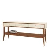 Aparador Retrô 3 Gavetas 154cm Bari EDN Off White/Naturale