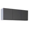 Armário Aéreo Aço 3 Portas Cozinha Gaia 150cm Cozimax Preto