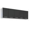 Armário Aéreo Preto de Cozinha 5 Portas Eros Flat 180 Cozimax 