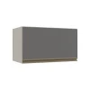 Módulo Armário Aéreo 60cm Porta Basculante 100% MDF Cozinha Modulada Gold Robel Fendi/Cinza