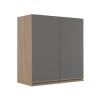 Módulo Armário Aéreo 68x60 2 Portas 100% MDF Cozinha Modulada Gold Robel Hanover/Cinza