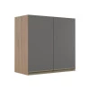 Módulo Armário Aéreo 68x70 2 Portas 100% MDF Cozinha Modulada Gold Robel Hanover/Cinza