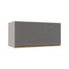 Módulo Armário Aéreo 70cm Porta Basculante 100% MDF Cozinha Modulada Gold Robel Fendi/Cinza