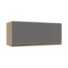 Módulo Armário Aéreo 80cm Porta Basculante 100% MDF Cozinha Modulada Gold Robel Hanover/Cinza