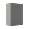Módulo Armário Aéreo 88x60 2 Portas 100% MDF Cozinha Modulada Gold Robel Fendi/Cinza