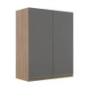 Módulo Armário Aéreo 88x70 2 Portas 100% MDF Cozinha Modulada Gold Robel Hanover/Cinza
