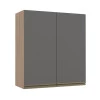Módulo Armário Aéreo 88x80 2 Portas 100% MDF Cozinha Modulada Gold Robel Hanover/Cinza