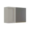 Módulo Armário Aéreo 68x100 Canto Reto Direito 100% MDF Cozinha Modulada Gold Robel Fendi/Cinza