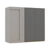 Módulo Armário Aéreo 88x100 Canto Reto Direito 100% MDF Cozinha Modulada Gold Robel Fendi/Cinza